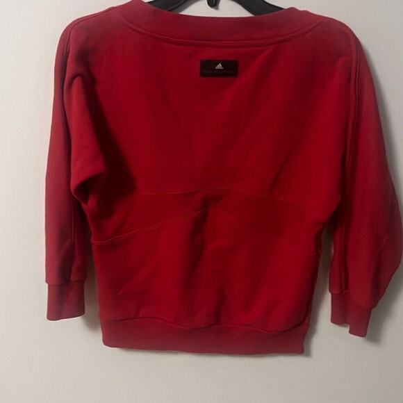 Adidas X Stella McCartney Womens Red Cotton Blend Pullover Sweatshirt Size Small - Picture 2 of 5